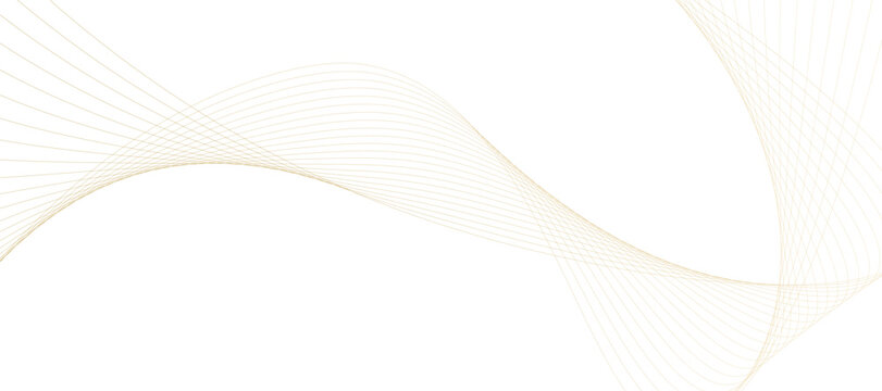 Luxury golden thin lines of gradient waves