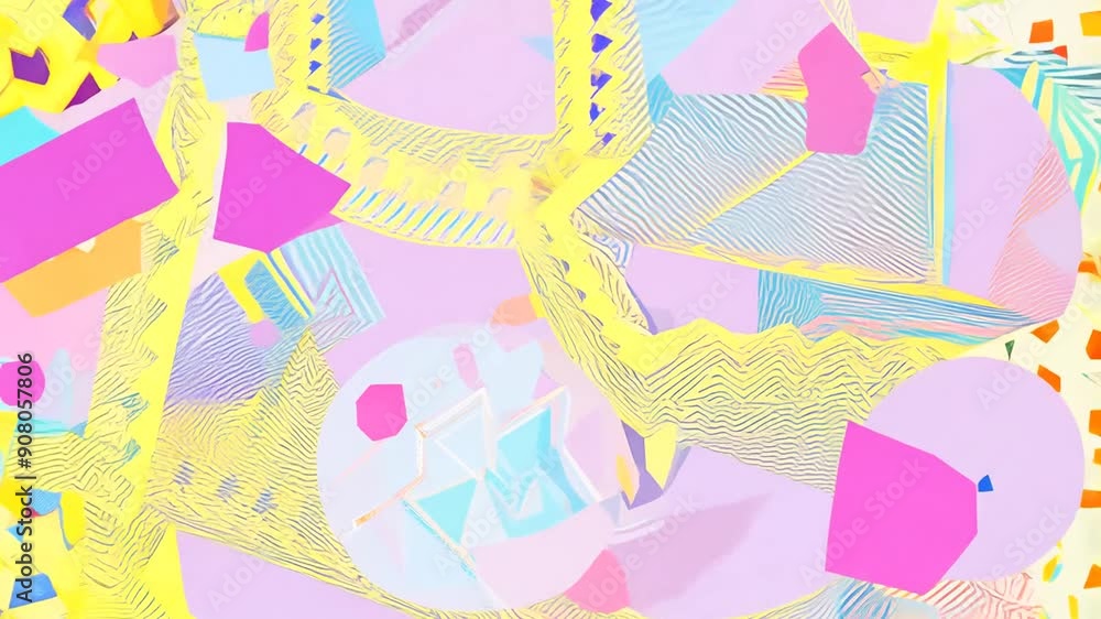 Poster abstract retro pattern animation with geometric shapes and colors generative ai