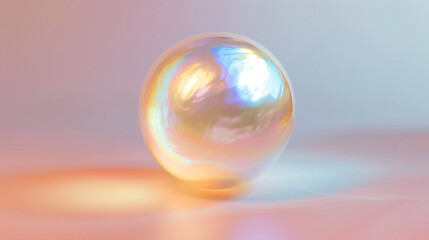 Close-up of a shimmering pearl with abstract, smooth surface and iridescent glow