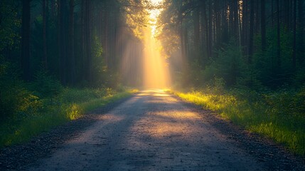 Sunbeams Through the Forest.