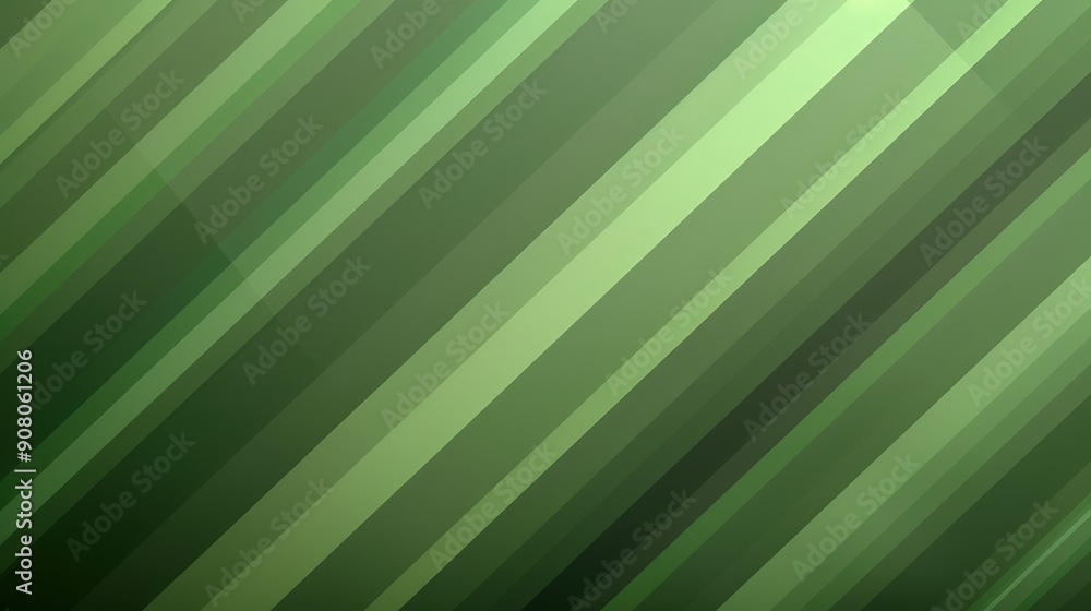 Poster a minimalist vector background with diagonal stripes of varying shades of green, with a large centra