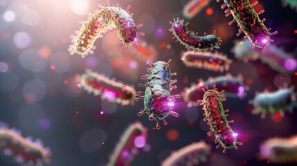 Microscopic World Revealed: Detailed Bacterial Macro Background in High Resolution