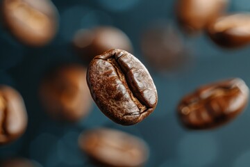 Fototapeta premium Freshly roasted coffee beans fall