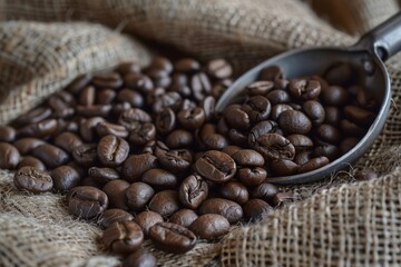 Fototapeta premium Roasted coffee beans in a bag