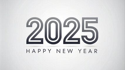 Minimalist Happy New Year 2025 background.