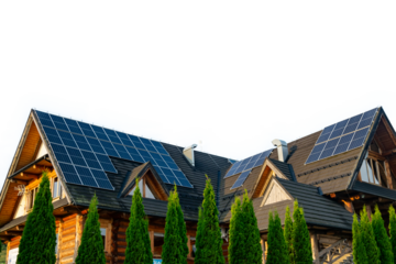 solar panels on roof