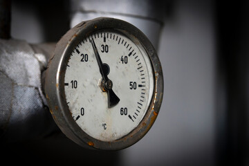 old pressure gauge isolated
