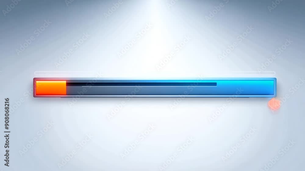 Poster horizontal loading bar design with gradients and depth effect generative ai