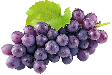 Fototapeta premium Transparent PNG available purple grape, isolated on white background, full depth of field , ai