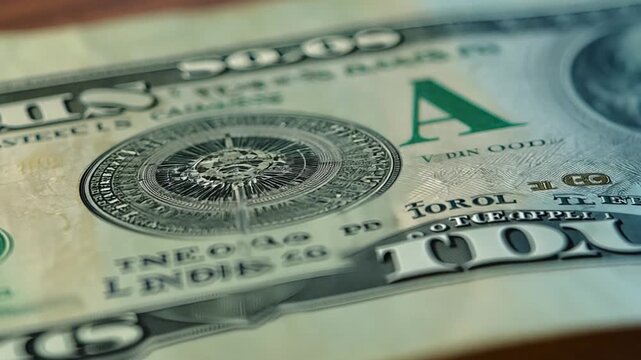 Macro View of Writing on American Dollar Bill in Detail Generative AI