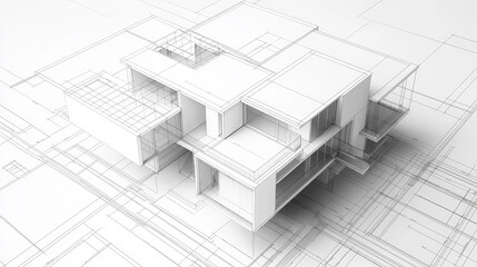 Innovative Architectural Blueprint. Generative AI