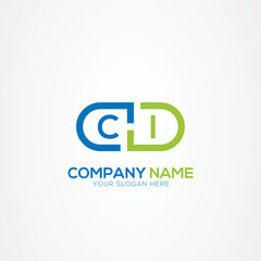 Obraz premium Minimal Monogram Letter CI Medicine Logo Elements