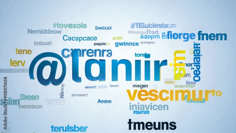 Poster dynamic motion design graphics tag cloud animation generative ai
