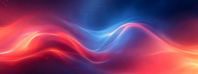 Dynamic Motion of Abstract Blue and Red Lights. Futuristic Technology Concept