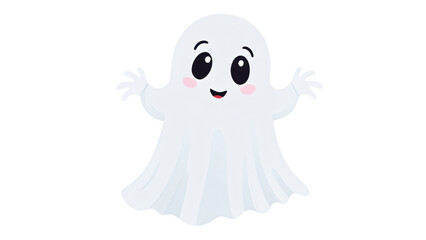 clipart isolated of cute white ghost illustration