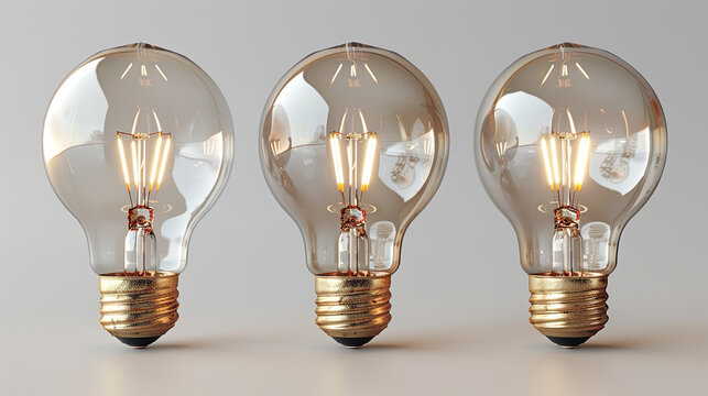 Three lit bulbs provide light