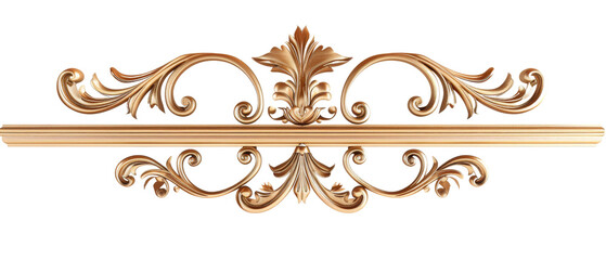 Ornate wooden scrollwork with a central flourish.