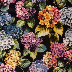 hydrangeas in the garden vivid illustration