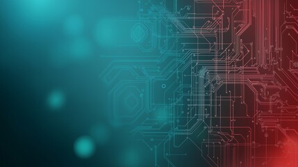 Teal and Red Minimalistic Technology Background