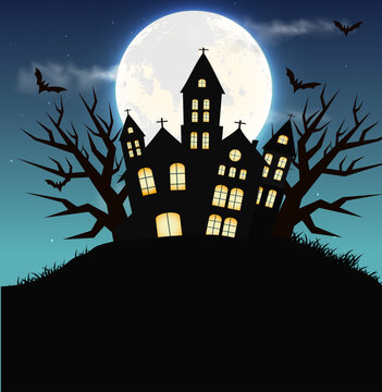halloween haunted christian charge night landscape background