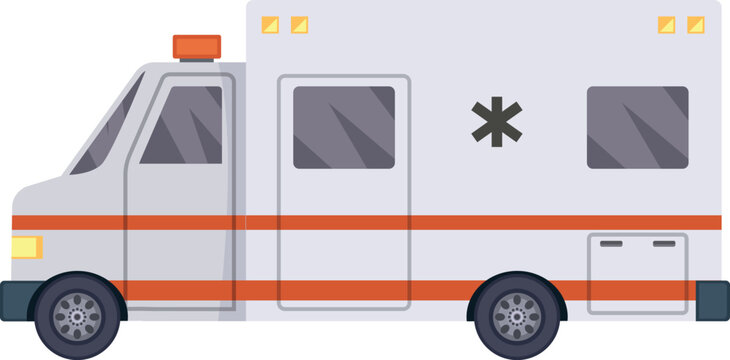 Ambulance color icon. Medical emergency transport side view