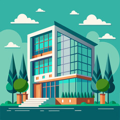 Corporate Office vector art illustration