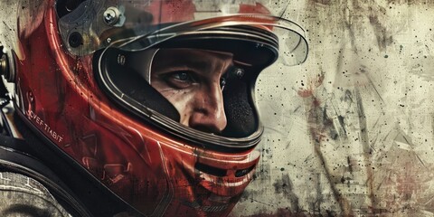 Fototapeta premium Dark and Edgy Racing Helmet Graphic