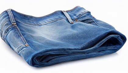 Blue Denim Jeans Isolated on White Background, Clipping Path, Full Depth of Field