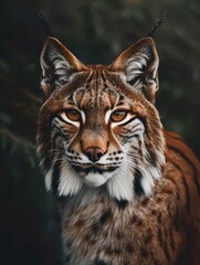 Intense Portrait of a European Lynx with Piercing Eyes
