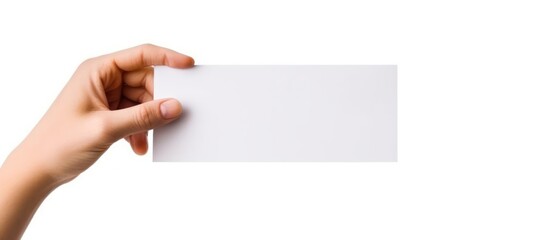 Obraz premium Blank Card Held by a Hand