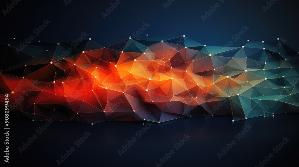 Wall mural generated illustration of technology particle abstract background