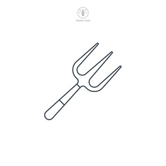 Pitchfork icon symbol vector illustration isolated on white background