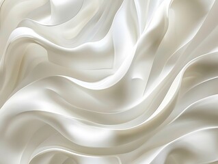 Obraz premium silk background. illustration of bright white fabric material in wavy layers of abstract background