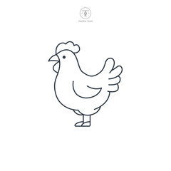 Chicken icon symbol vector illustration isolated on white background