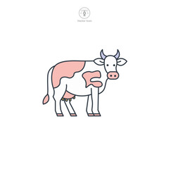 Cow icon symbol vector illustration isolated on white background