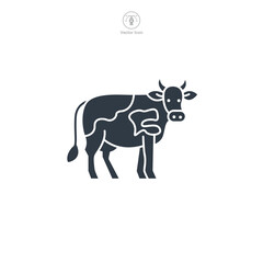 Cow icon symbol vector illustration isolated on white background