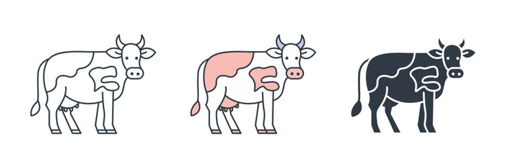 Cow icon symbol vector illustration isolated on white background