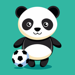 Naklejka premium panda bear sport football soccer animal