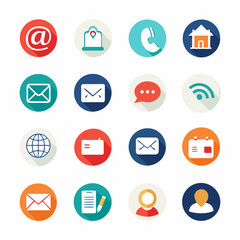 Set of 16 icons for circle Containing apps  art vector illustration