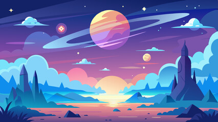 Sky background vector art illustration