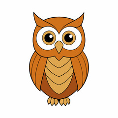 Owl isolated bird art vector illustration