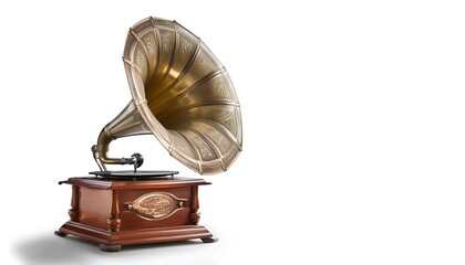 Gramophone isolated on white