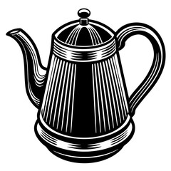 Classic kettle art vector illustration