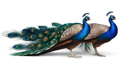 Fototapeta premium A Peacock on a plain background