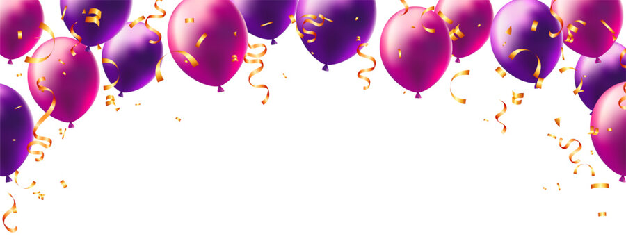 background party of pink and purple balloons. Grand opening