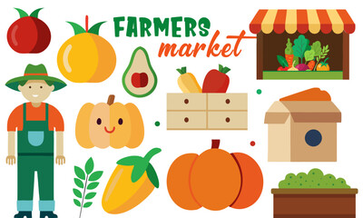 Farmers market clipart collection