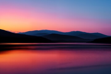 Fototapeta premium Beautiful sunset over the lake