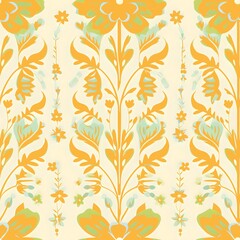 Discover a stunning seamless vertical floral wallpaper pattern, perfect for adding a touch of elegance and nature-inspired beauty to your interior spaces.