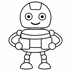 Cute cartoon robot with a drum