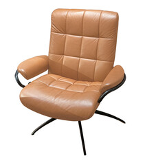 Naklejka premium Brown leather modern and luxury armchair